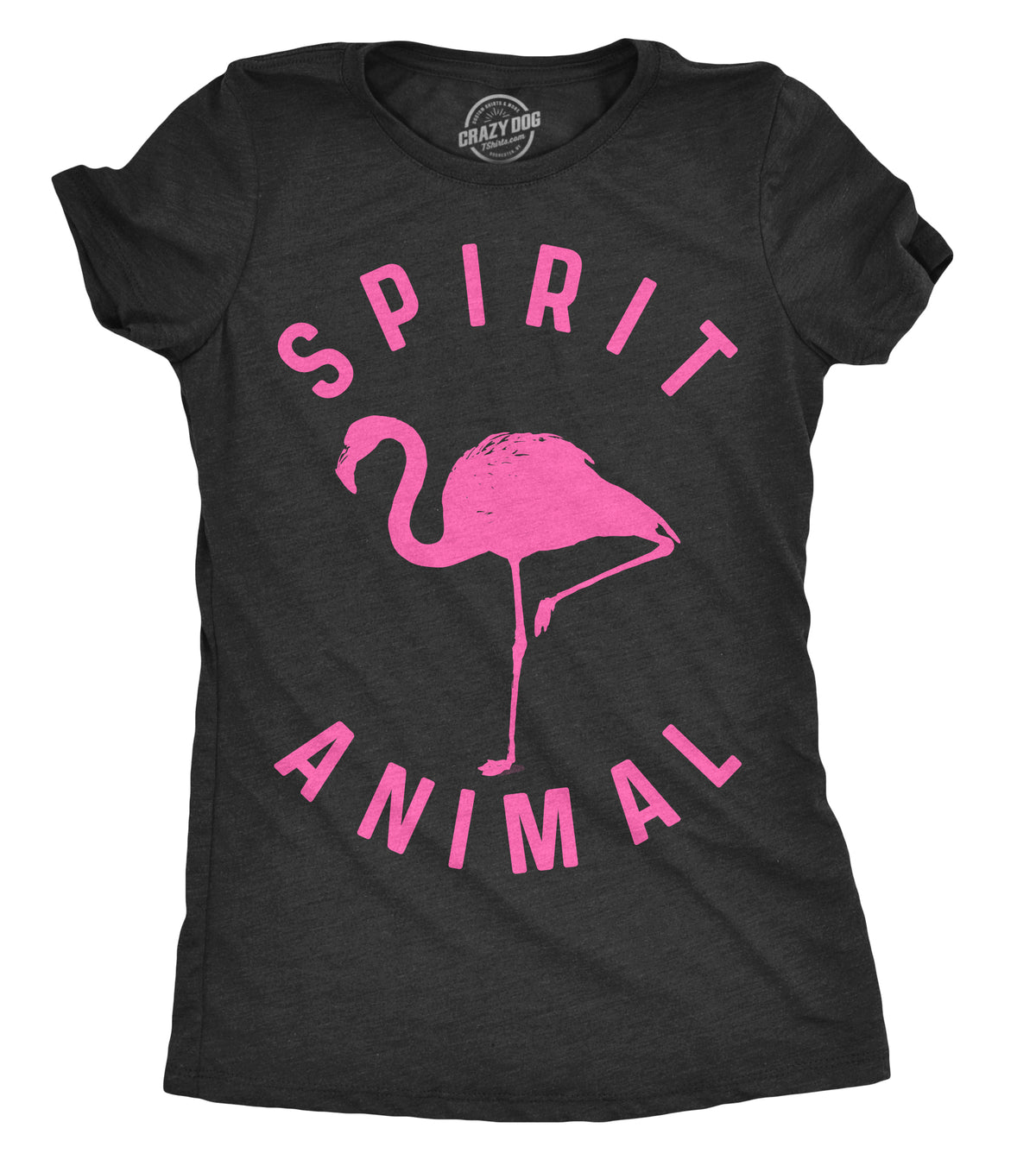 Funny Heather Black - Flamingo Spirit Spirit Animal Womens T Shirt Nerdy Animal pride Tee