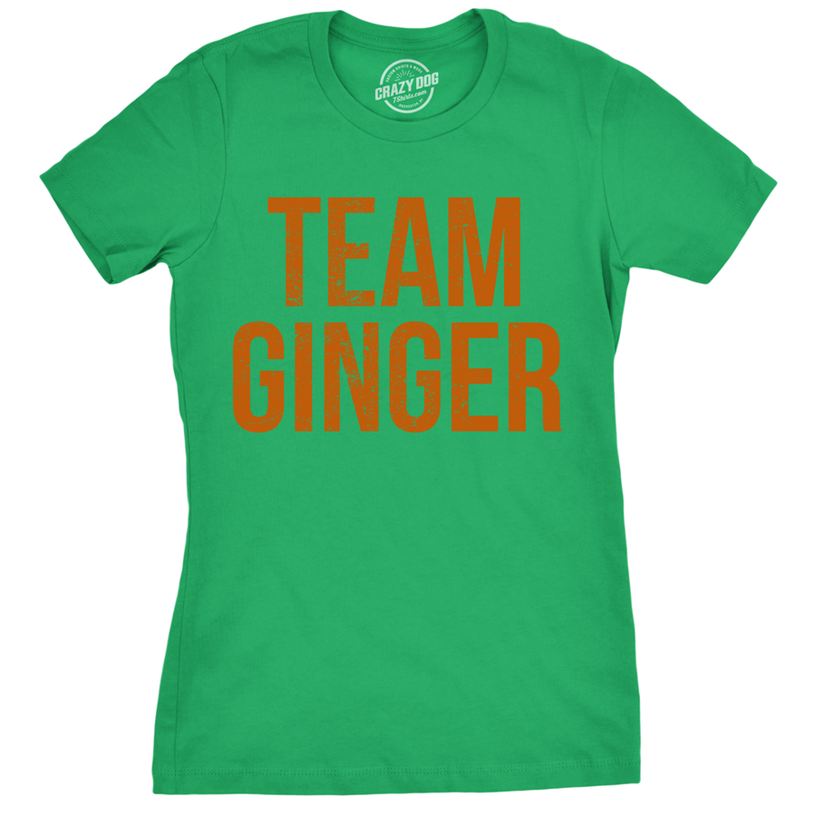 Funny Green Team Ginger Womens T Shirt Nerdy Saint Patrick's Day Tee