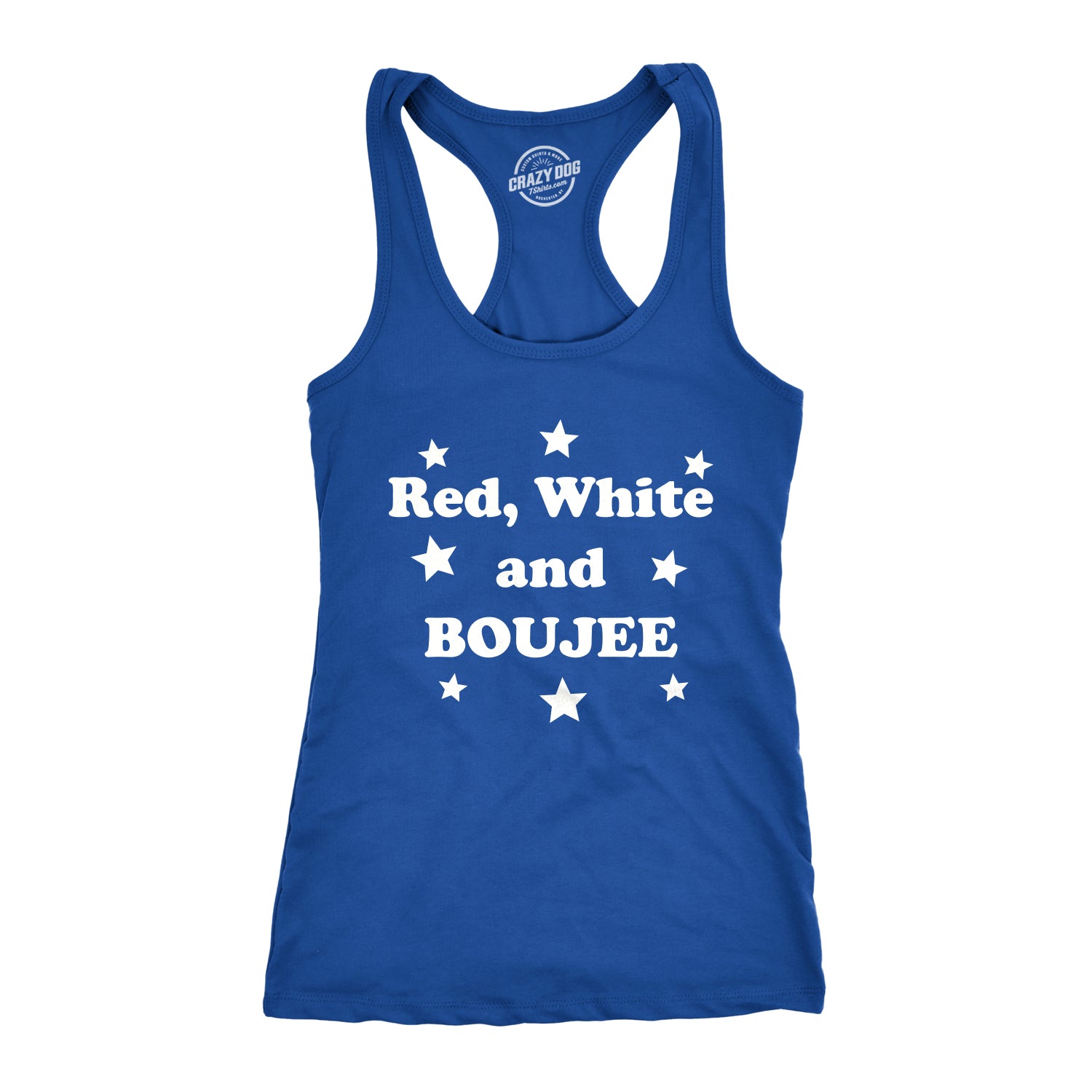 Funny Red White and Boujee Womens Tank Top Nerdy Fourth of July Fitness Tee