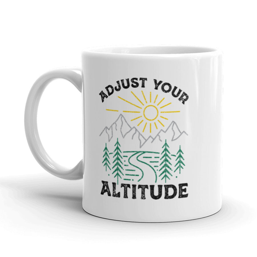 Funny White Adjust Your Altitude Coffee Mug Nerdy Tee