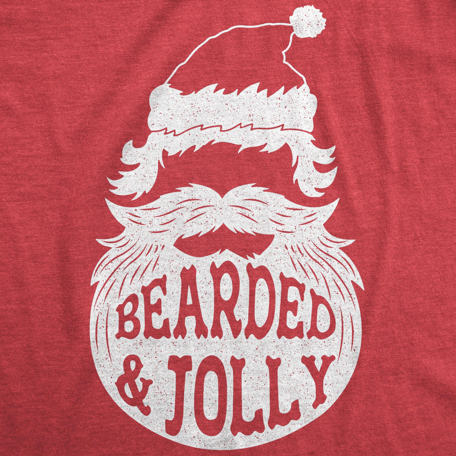 Funny Heather Red - Bearded Jolly Bearded And Jolly Mens T Shirt Nerdy Christmas Tee