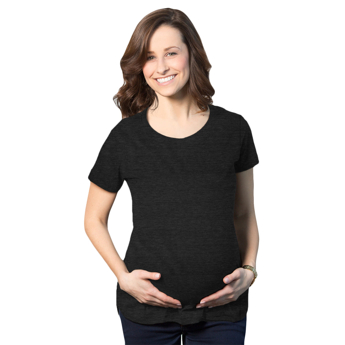 Funny Heather Black Blank Maternity T Shirt Nerdy Tee
