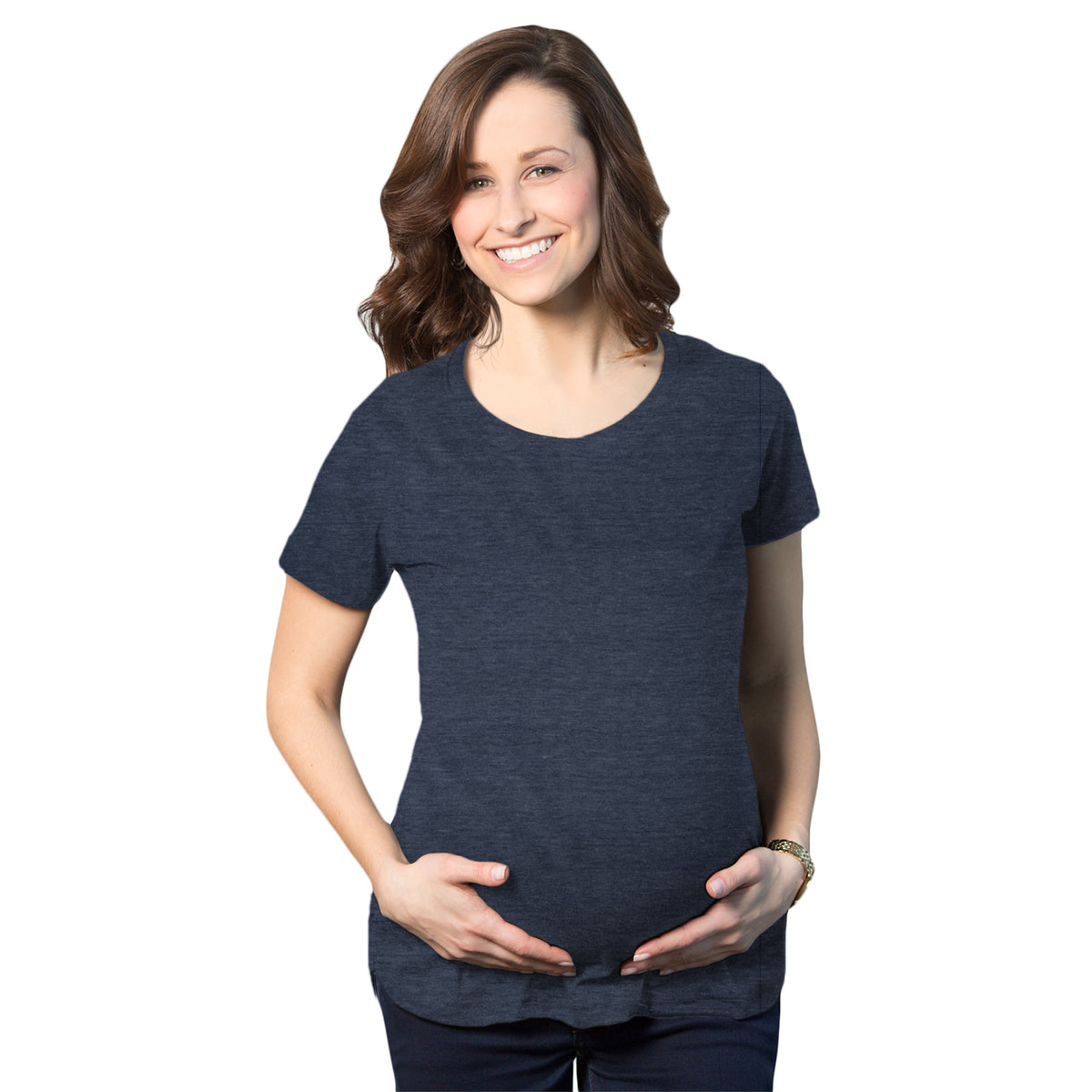 Funny Heather Navy Blank Maternity T Shirt Nerdy Tee