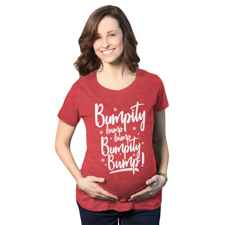Funny Red Bumpity Bump Bump Maternity T Shirt Nerdy Christmas Tee