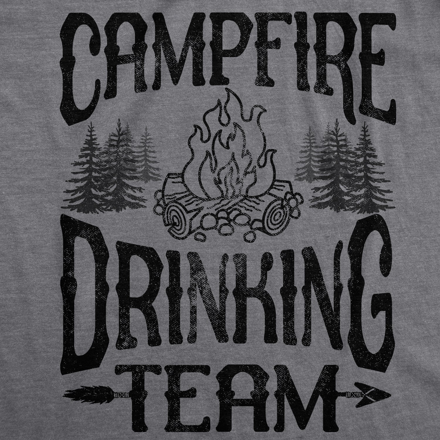 Funny Dark Heather Grey - Campfire Drinking Team Campfire Drinking Team Mens T Shirt Nerdy Camping Drinking Tee