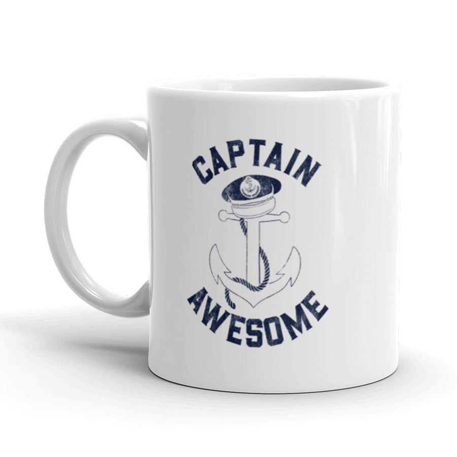 Funny White Captain Awesome Coffee Mug Nerdy Tee