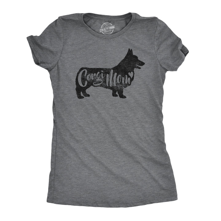 Funny Dark Heather Grey - Corgi Mom Corgi Mom Womens T Shirt Nerdy Mother's Day Dog Tee