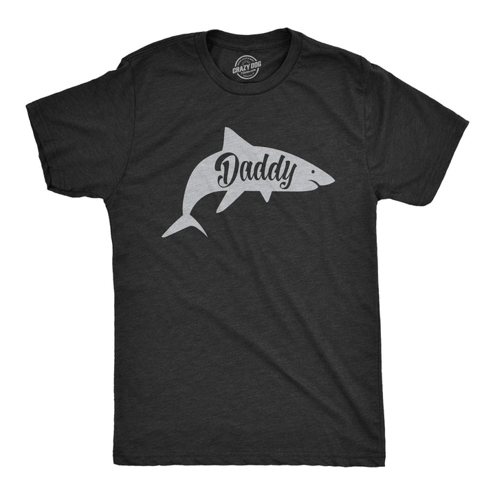 Funny Heather Black - Daddy Shark Daddy Shark Mens T Shirt Nerdy Father's Day Shark Week Tee