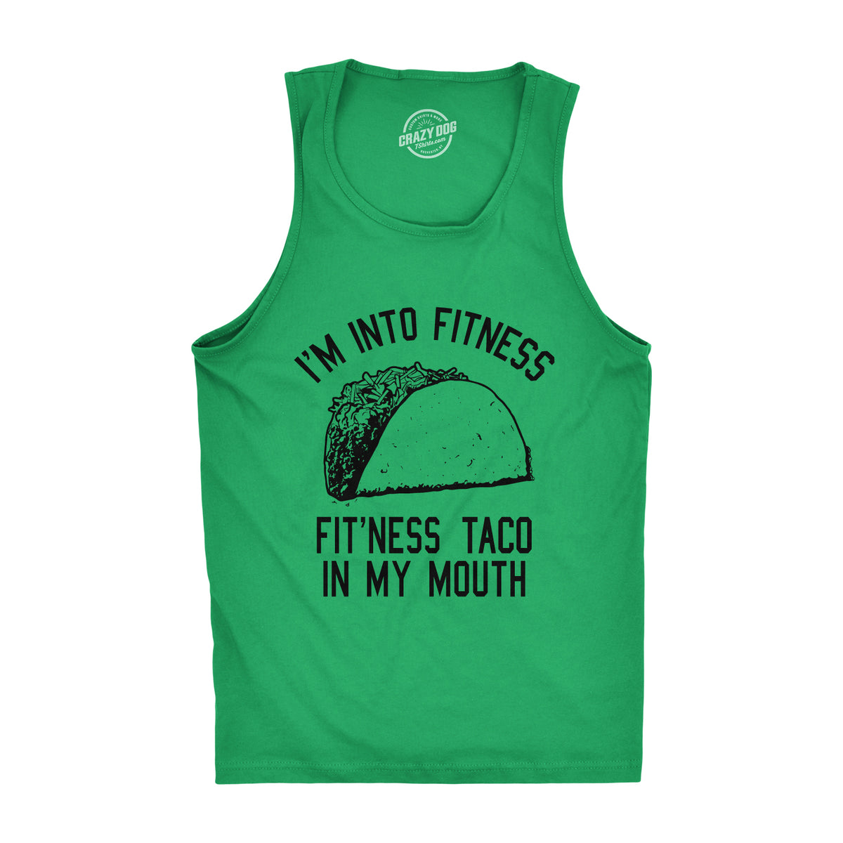 Funny Heather Green - Fitness Taco Fitness Taco In My Mouth Mens Tank Top Nerdy Cinco De Mayo Fitness Tee
