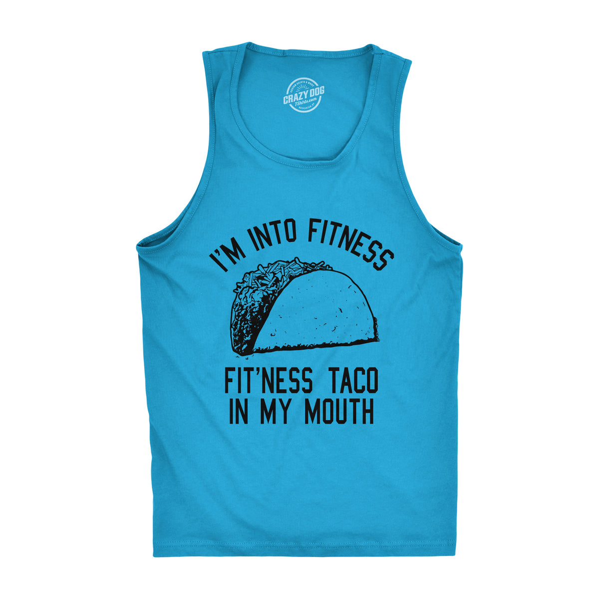 Funny Turquoise - Fitness Taco Fitness Taco In My Mouth Mens Tank Top Nerdy Cinco De Mayo Fitness Tee