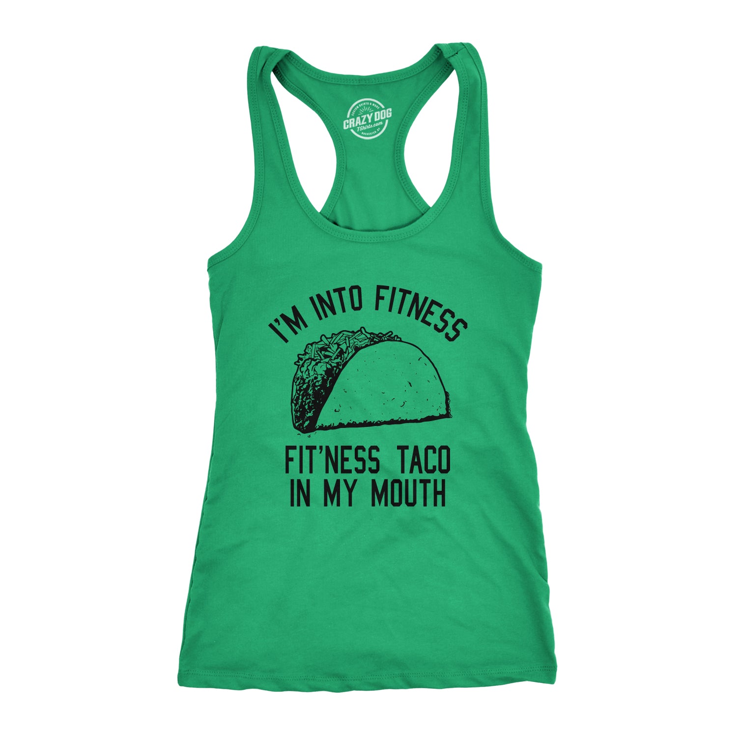 Funny Light Heather Grey I'm Into Fitness Fit'ness Taco In My Mouth Womens Tank Top Nerdy Cinco De Mayo Fitness Tee