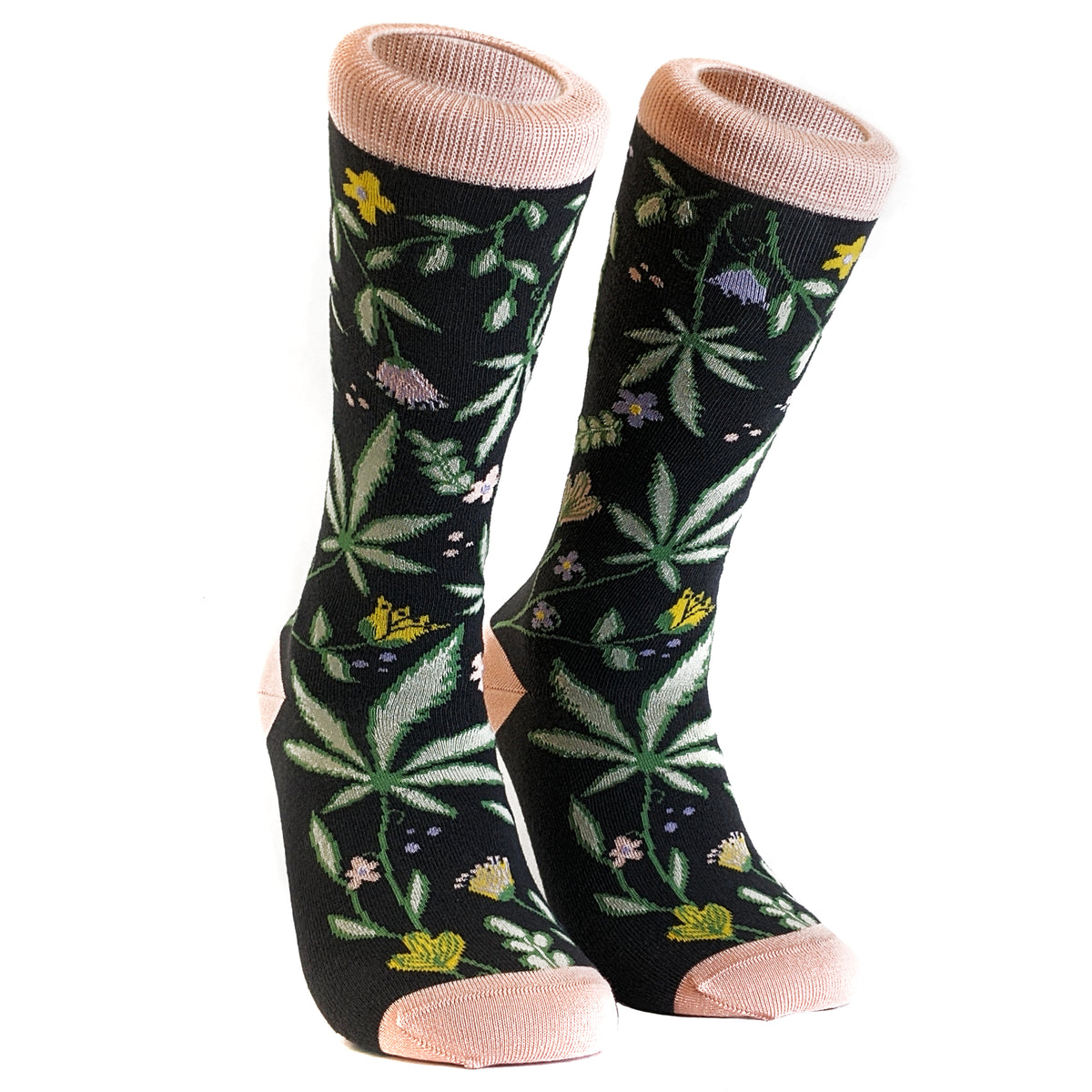 Women Flowers And Weed Socks