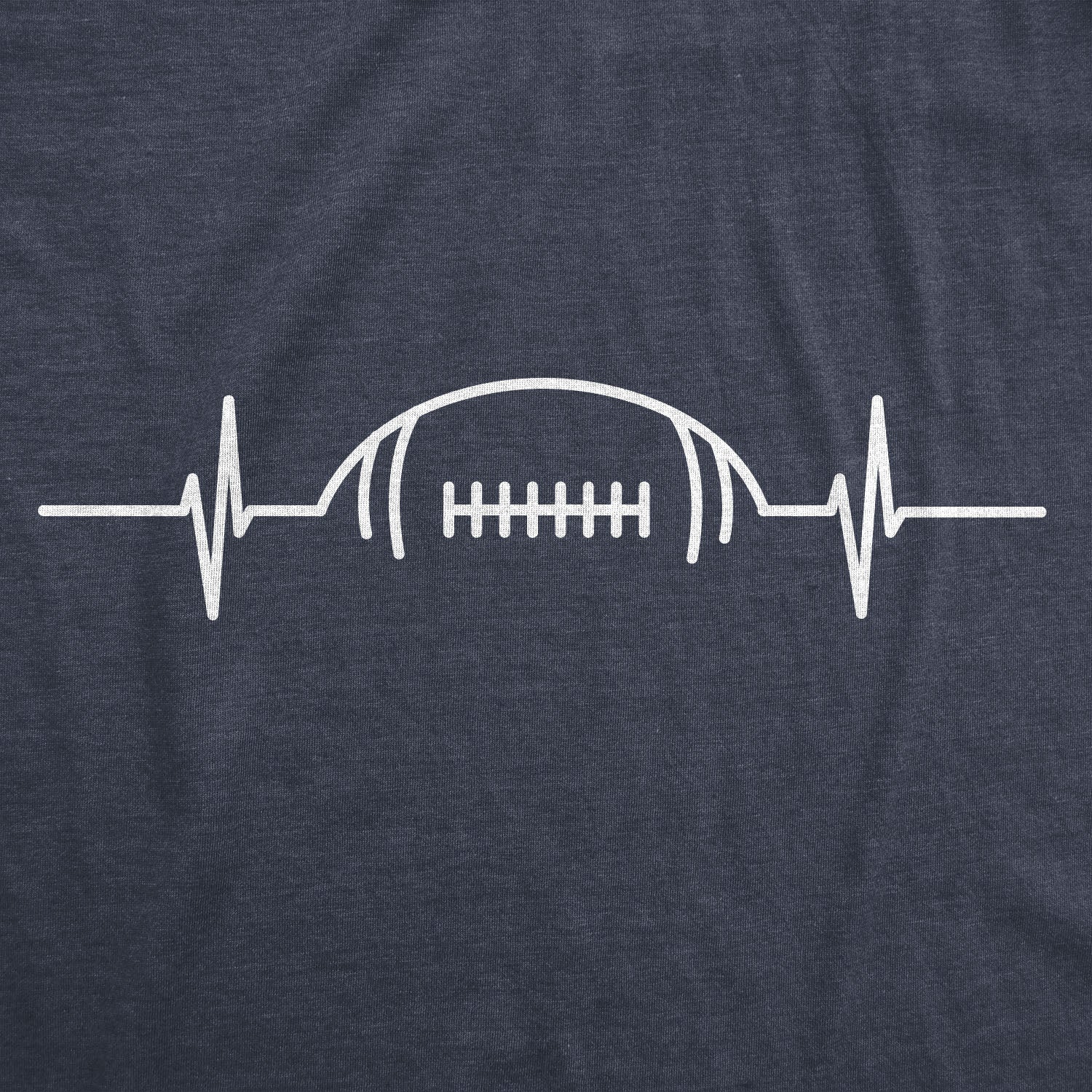 Funny Heather Navy - Football EKG Football Heart Rate Mens T Shirt Nerdy Football Tee