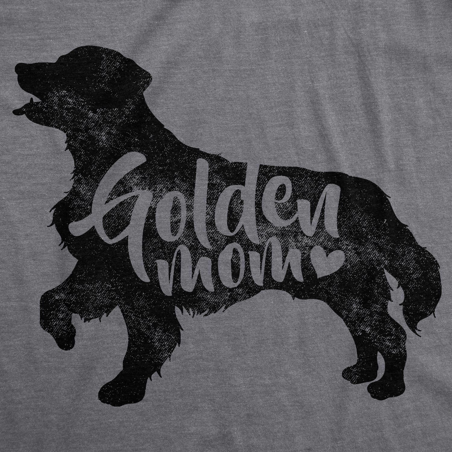 Funny Dark Heather Grey - Golden Mom Golden Mom Womens T Shirt Nerdy Mother's Day Dog Tee