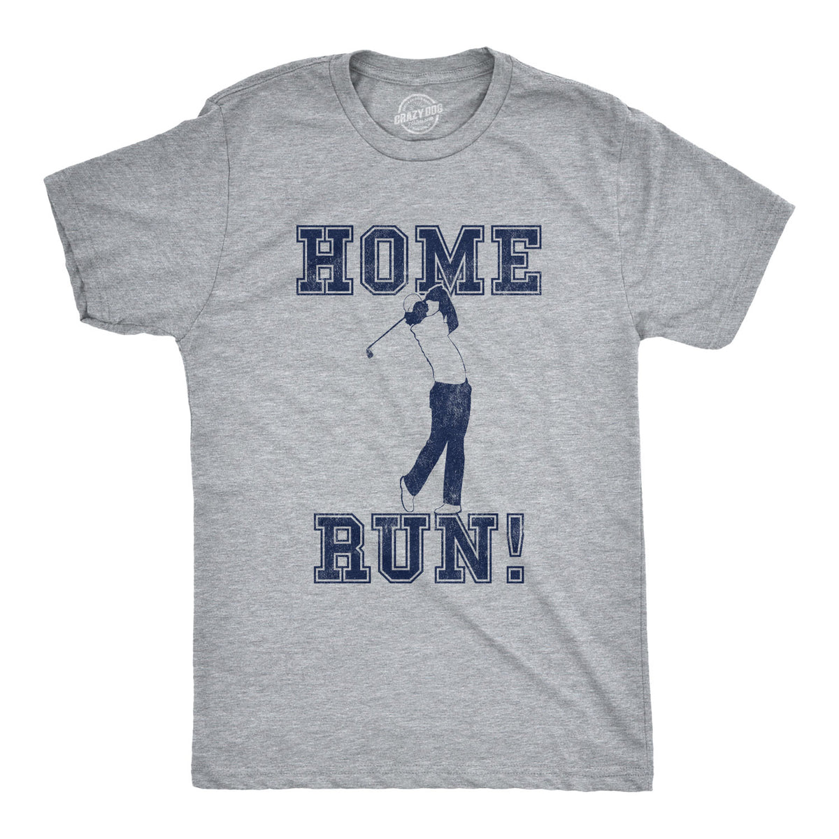 Funny Light Heather Grey - Home Run Home Run Golf Mens T Shirt Nerdy Baseball Golf Tee
