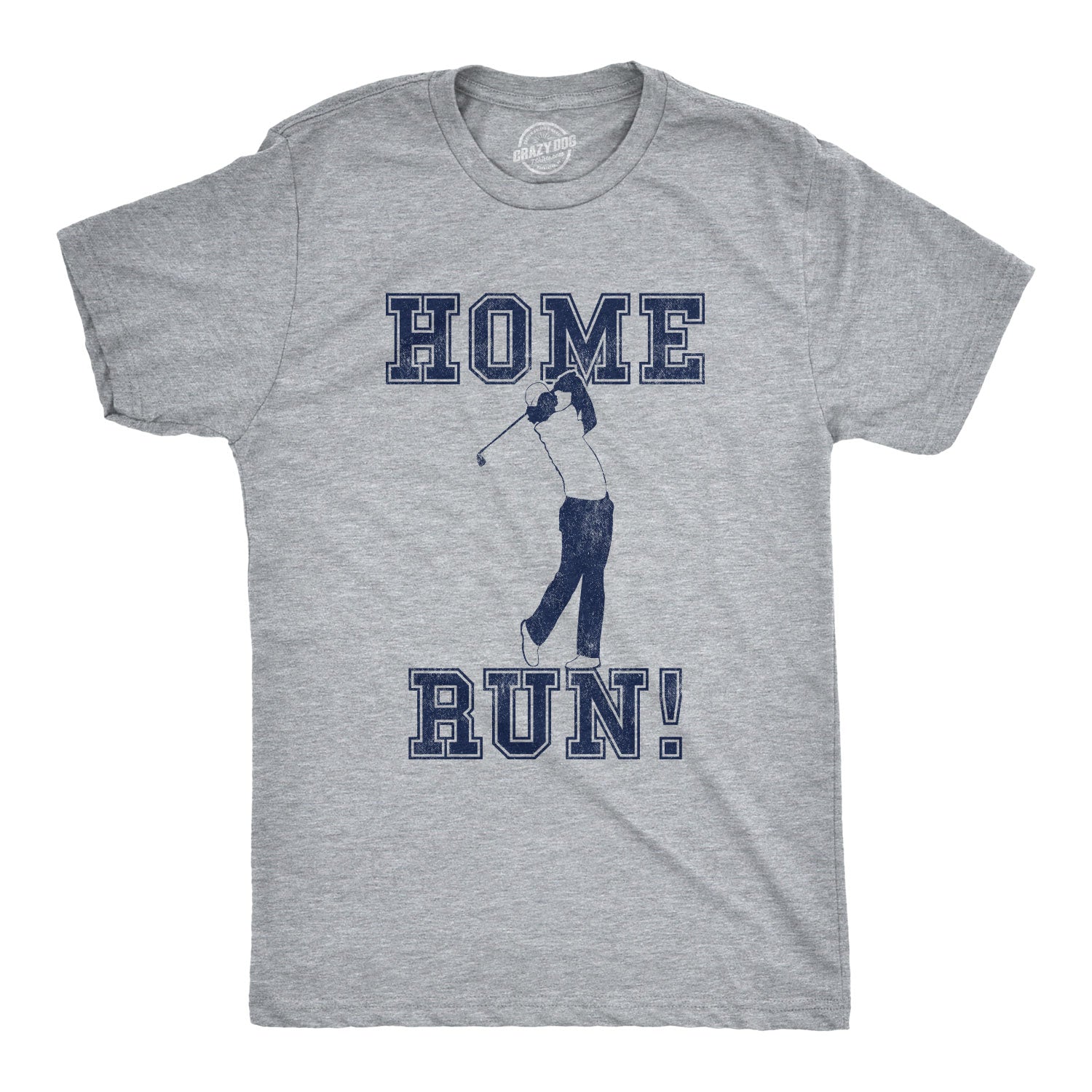 Funny Light Heather Grey - Home Run Home Run Golf Mens T Shirt Nerdy Baseball Golf Tee