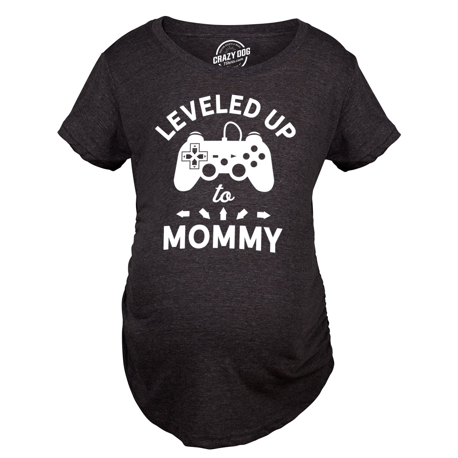 Funny Heather Black Leveled Up To Mommy Maternity T Shirt Nerdy Video Games Nerdy Tee