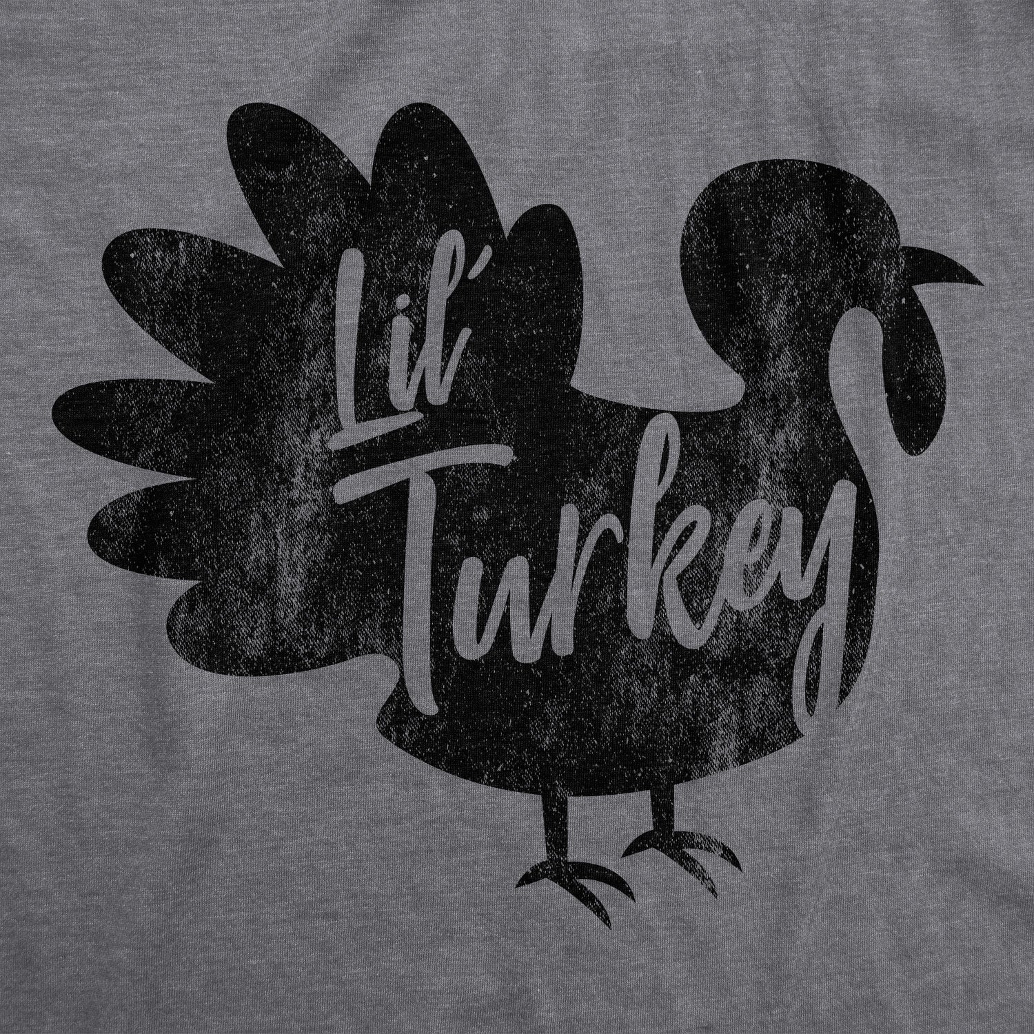 Funny Dark Heather Grey Lil Turkey Maternity T Shirt Nerdy Thanksgiving Food Tee