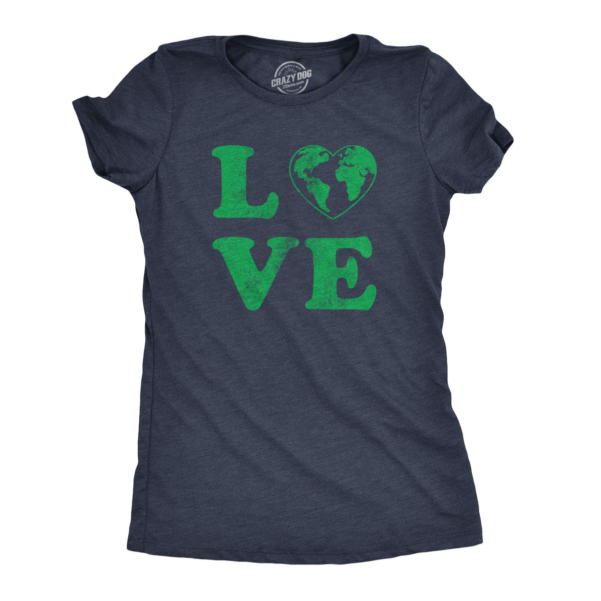 Funny Heather Navy - Love Earth Love Planet Earth Day Womens T Shirt Nerdy Earth space Tee