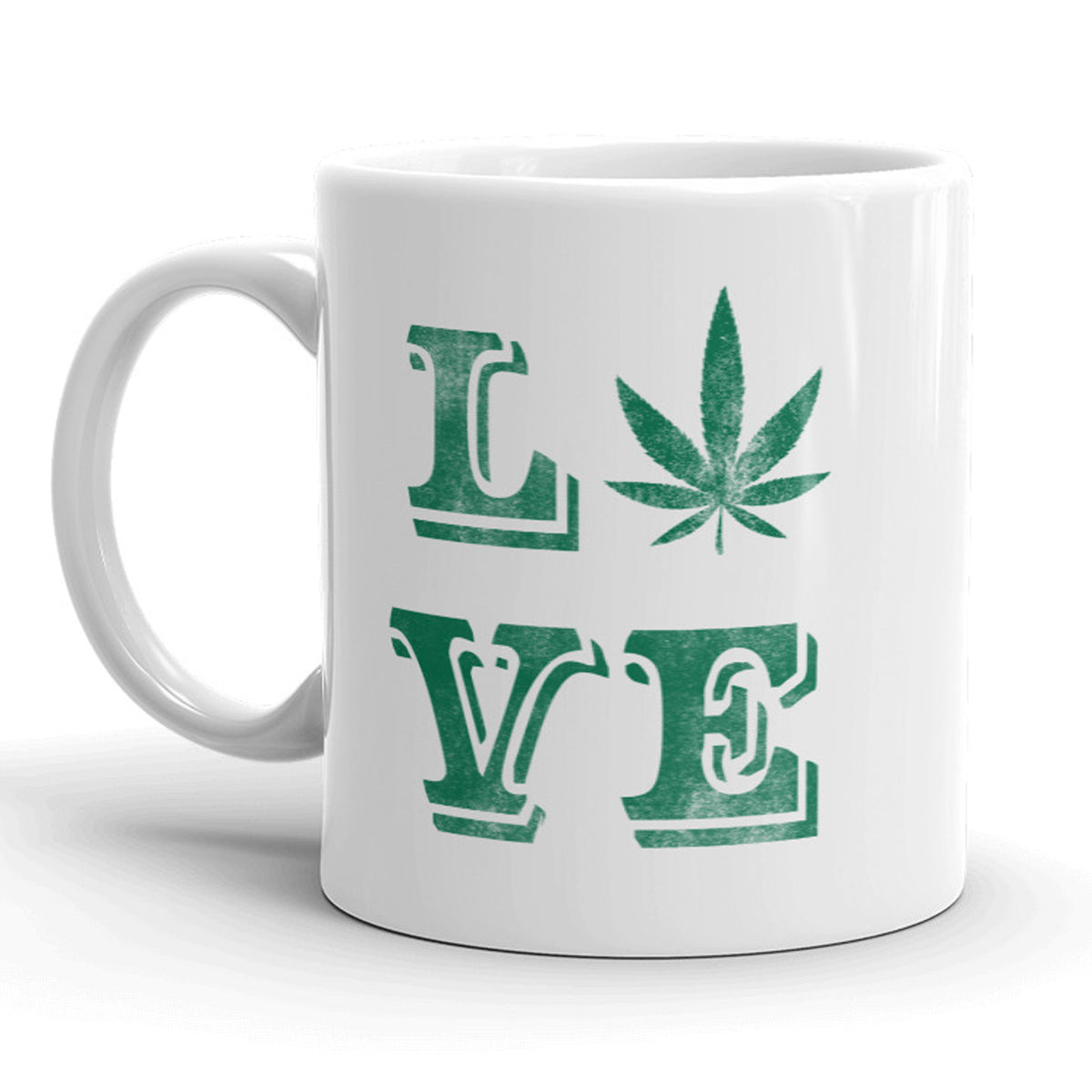 Funny White Love Marijuana Coffee Mug Nerdy 420 Tee