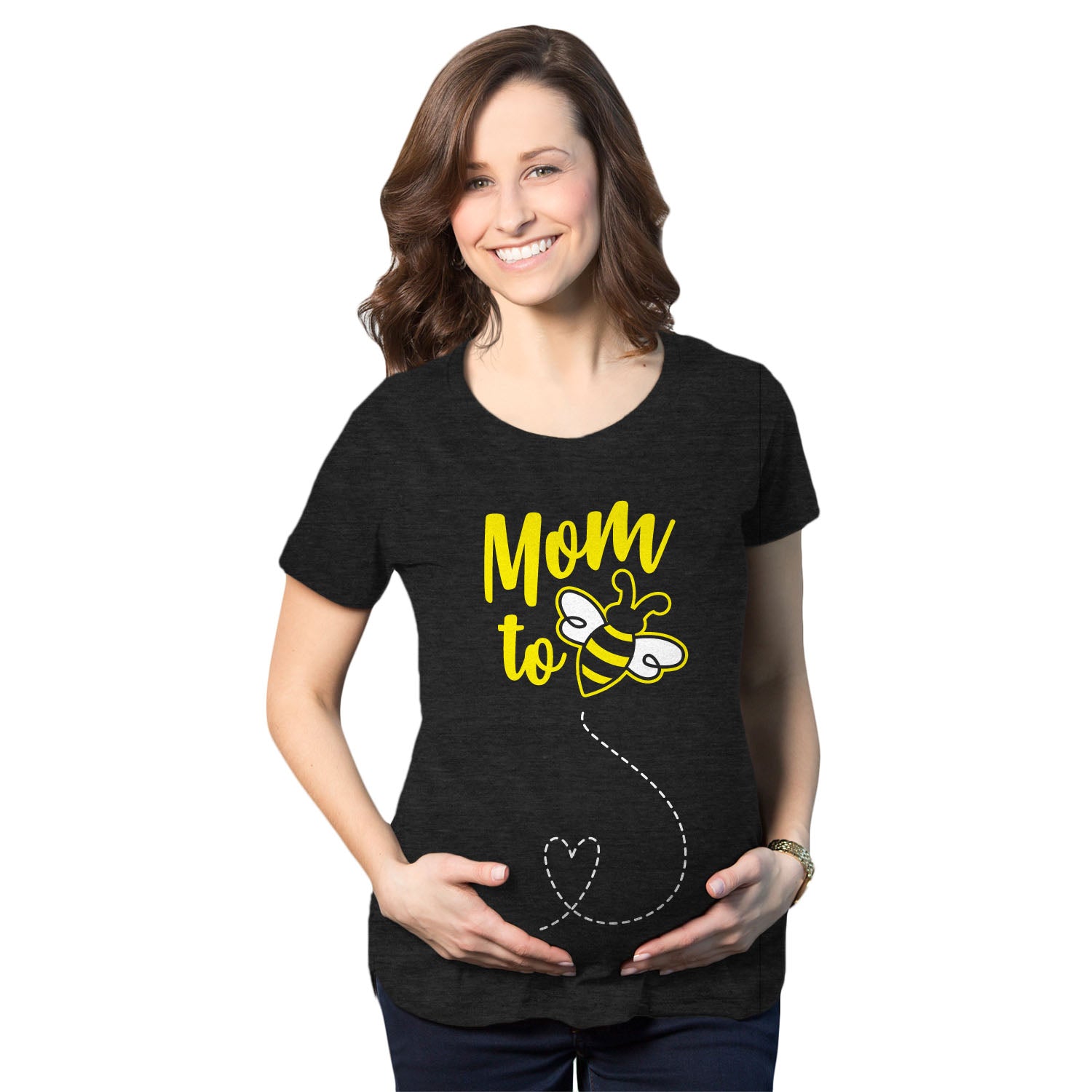 Funny Heather Black Mom To Bee Maternity T Shirt Nerdy animal Tee