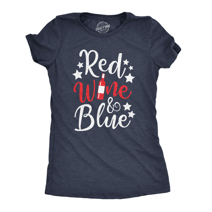 Funny Heather Navy Red Wine And Blue Womens T Shirt Nerdy Fourth of July Political Tee