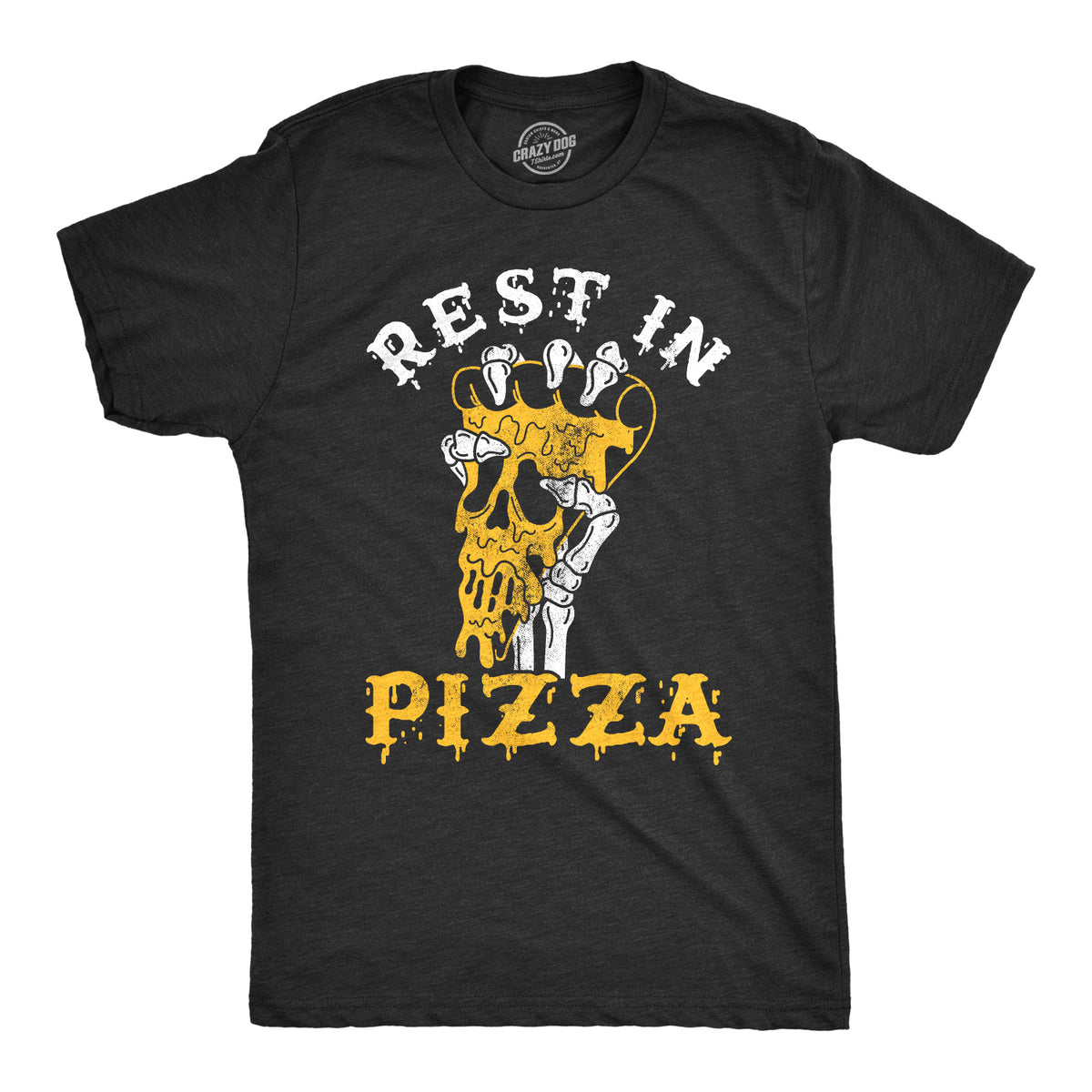 Funny Heather Black - Rest In Pizza Rest In Pizza Mens T Shirt Nerdy Halloween Food Tee