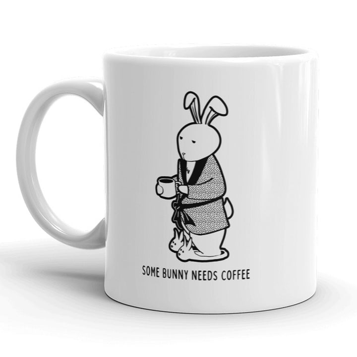 Funny White Some Bunny Needs Coffee Coffee Mug Nerdy easter Coffee Tee