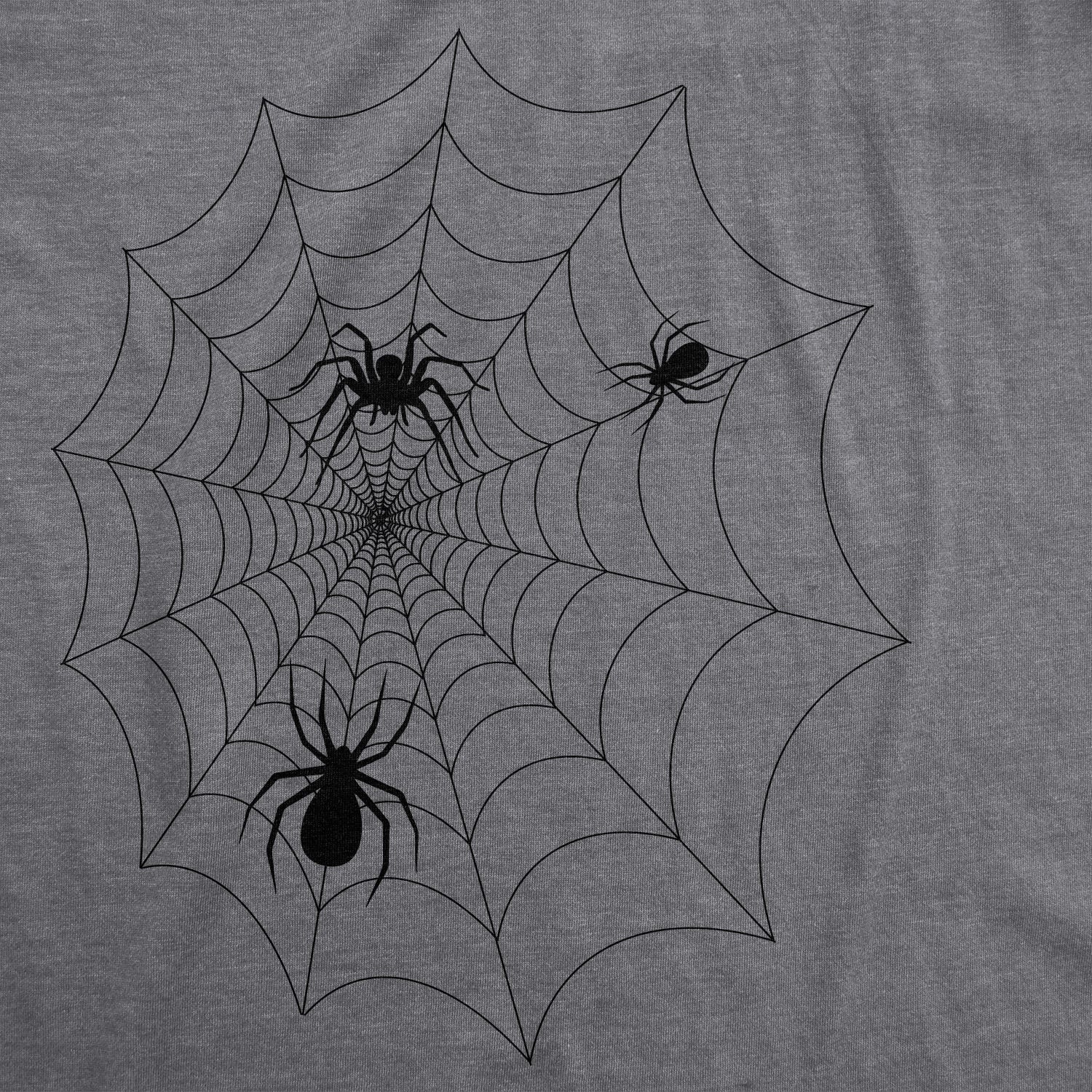 Funny Dark Heather Grey Spiderweb Maternity T Shirt Nerdy Halloween Animal Tee