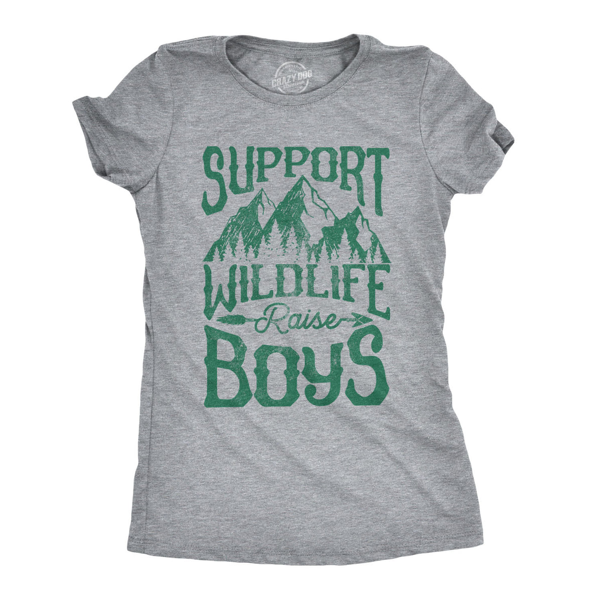 Funny Light Heather Grey - Wildlife Boys Support Wildlife Raise Boys Womens T Shirt Nerdy Mother&#39;s Day Camping Tee