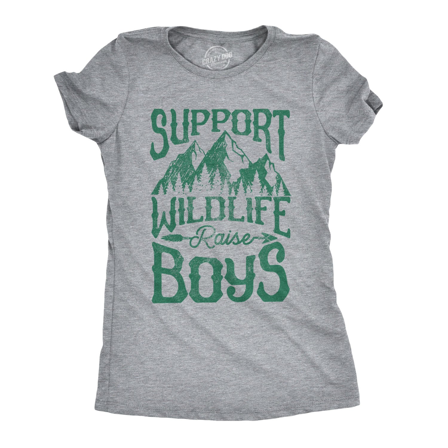 Funny Light Heather Grey - Wildlife Boys Support Wildlife Raise Boys Womens T Shirt Nerdy Mother's Day Camping Tee