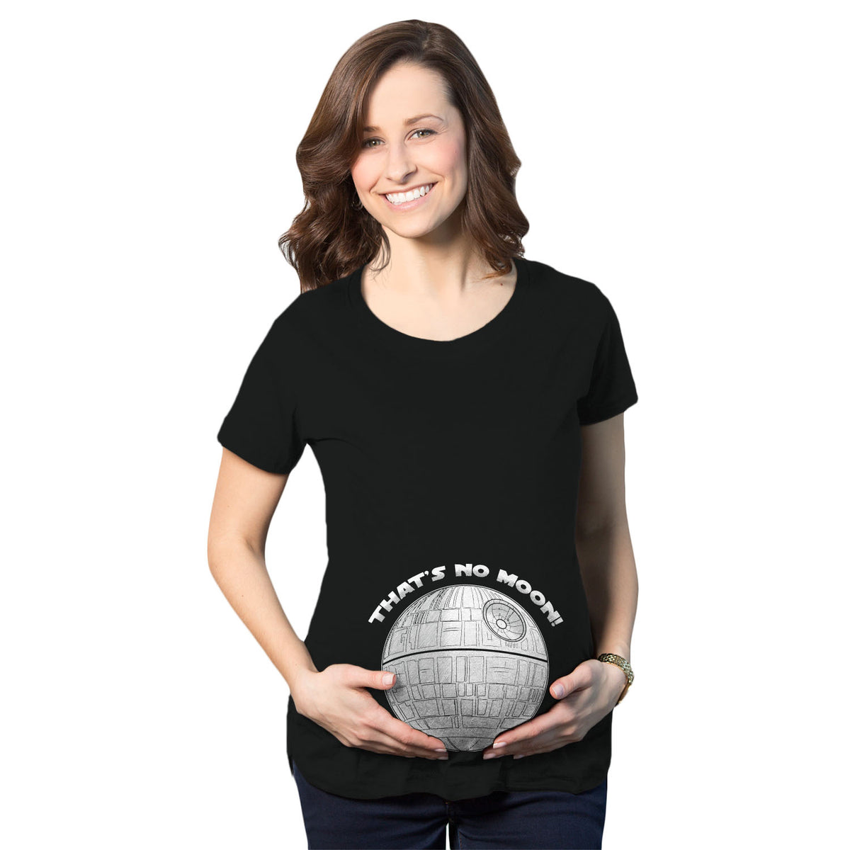 Funny That&#39;s No Moon Maternity T Shirt Nerdy TV &amp; Movies Tee