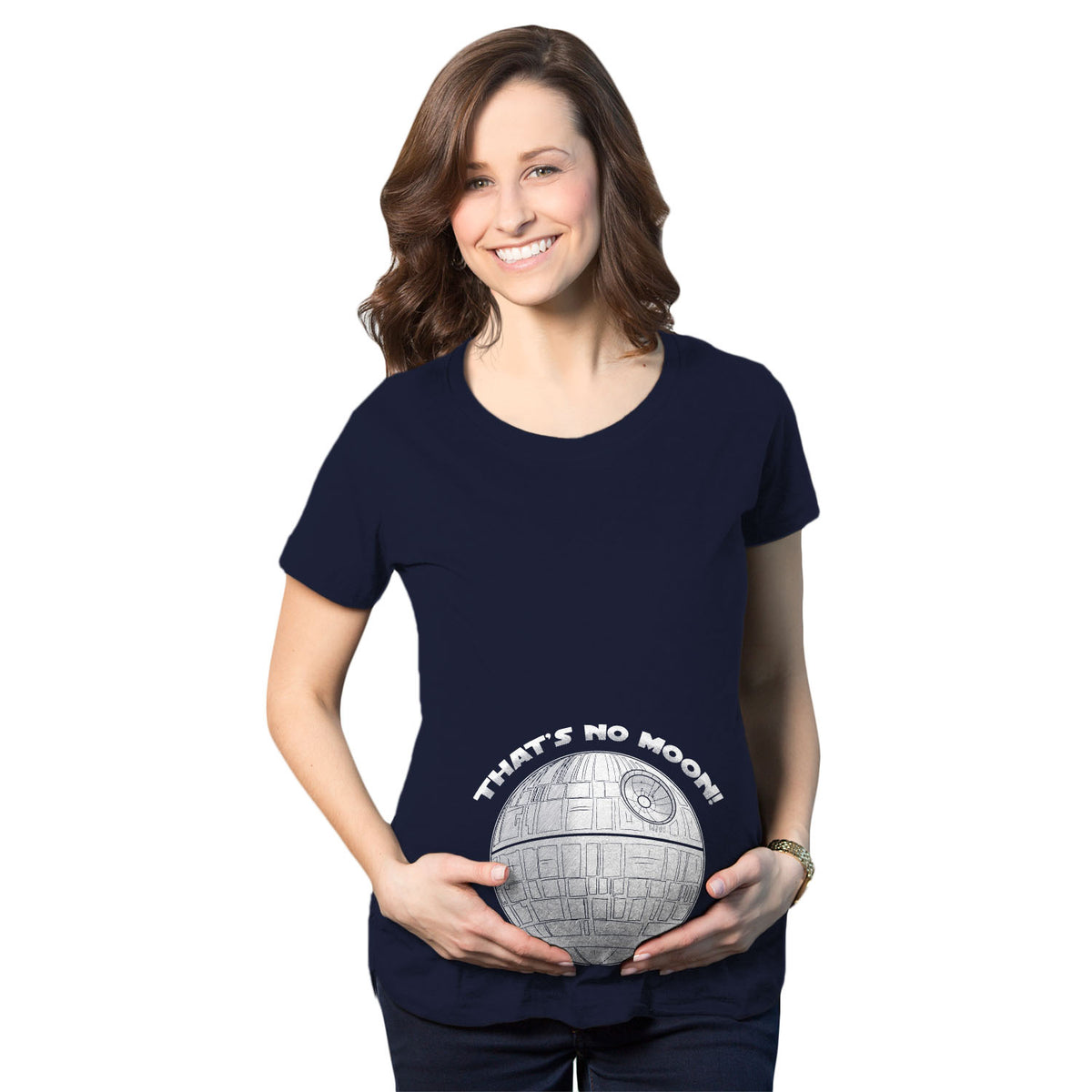 Funny Navy That&#39;s No Moon Maternity T Shirt Nerdy TV &amp; Movies Tee