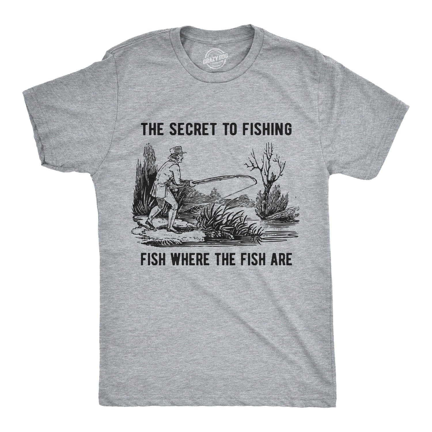 Funny Light Heather Grey - Secret Fishing The Secret To Fishing Mens T Shirt Nerdy Father's Day Fishing Tee