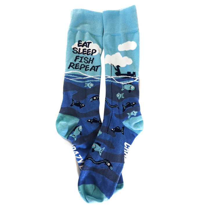 Mens Eat Sleep Fish Repeat Socks