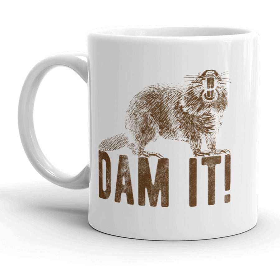 Funny White Dam It Coffee Mug Nerdy animal Tee
