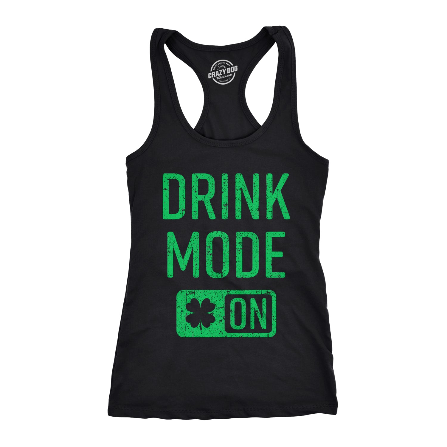 Funny Black Drink Mode On Womens Tank Top Nerdy Saint Patrick's Day Drinking Tee