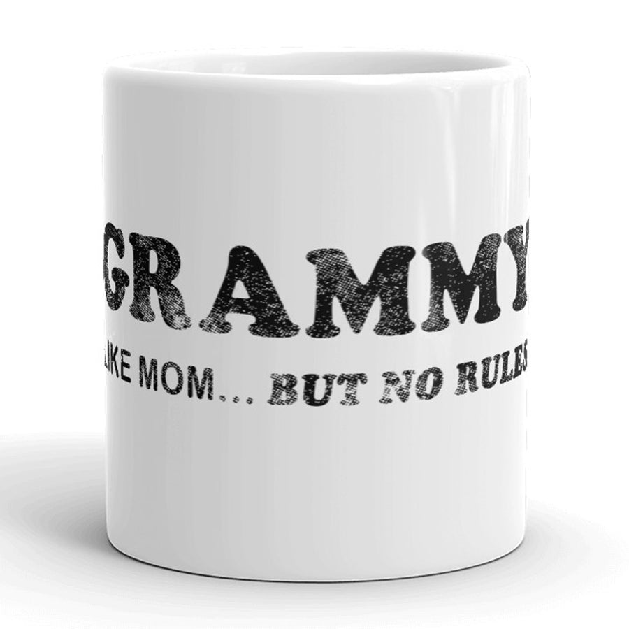 Funny White Grammy Like Mom But No Rules Coffee Mug Nerdy Mother's Day grandmother Tee
