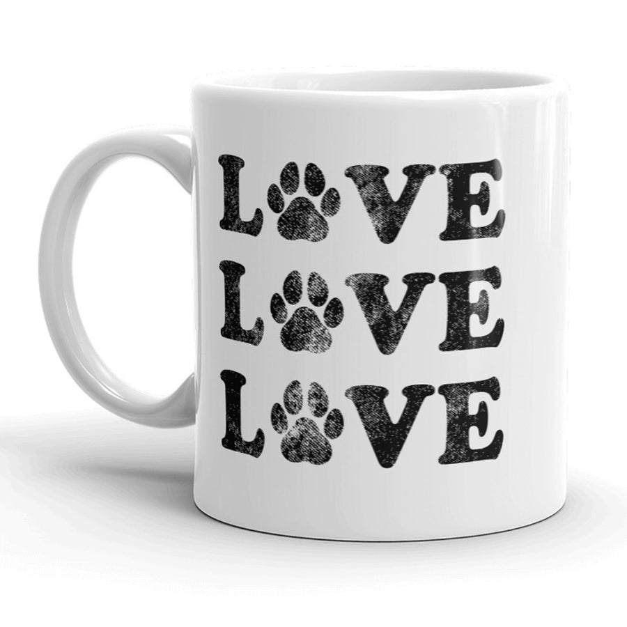 Funny White Love Love Love Paw Coffee Mug Nerdy dog Tee