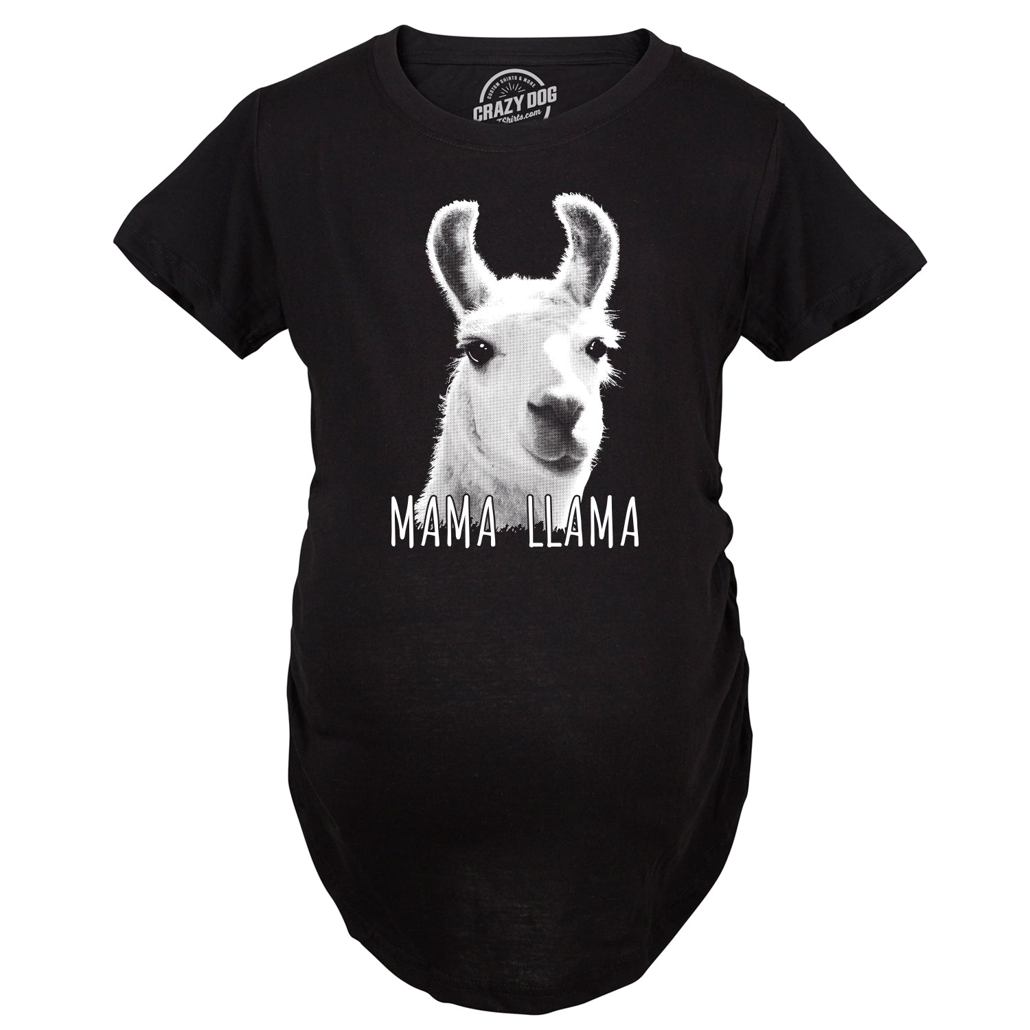 Funny Black Mama Llama Maternity T Shirt Nerdy Mother's Day animal Tee