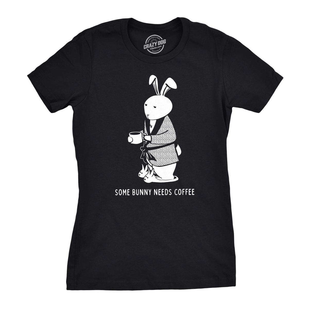Funny Heather Black - Bunny Coffee Some Bunny Needs Coffee Womens T Shirt Nerdy Easter Coffee Tee