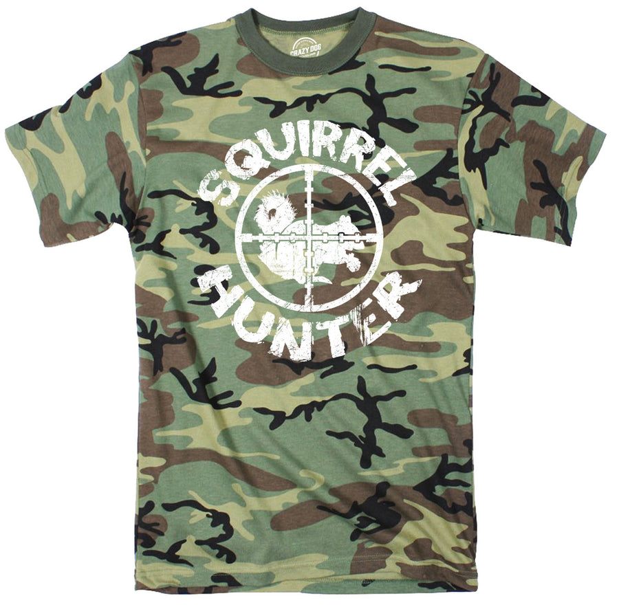Funny Camo Squirrel Hunter Camo Youth T Shirt Nerdy Animal Hunting Tee