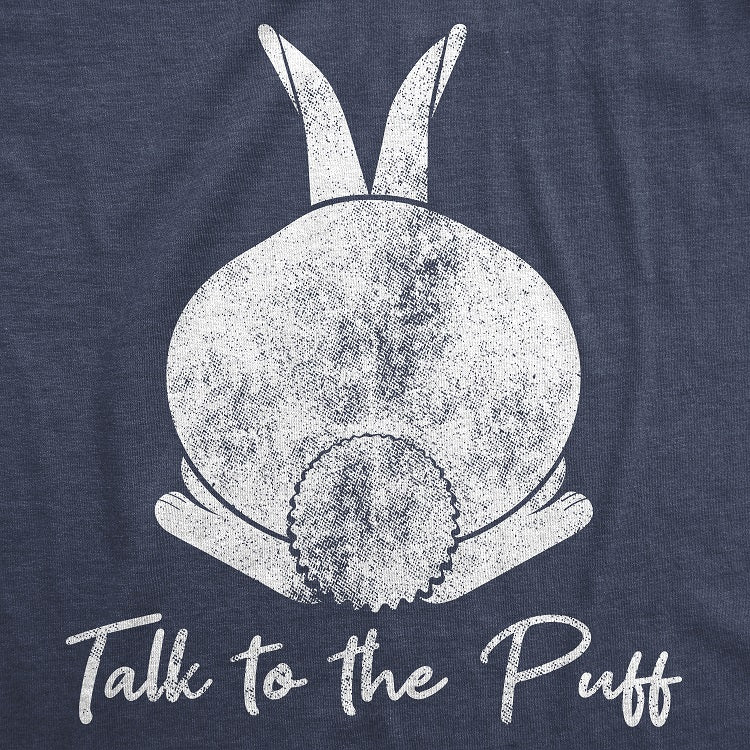 Funny Heather Navy Talk To The Puff Womens T Shirt Nerdy Easter Tee