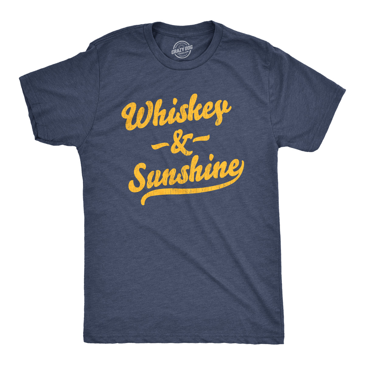 Funny Heather Navy - Whiskey and Sunshine Whiskey And Sunshine Mens T Shirt Nerdy Drinking Tee