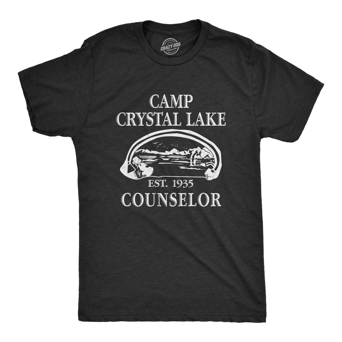Funny Black Camp Crystal Lake Mens T Shirt Nerdy Halloween TV &amp; Movies Camping Retro Tee