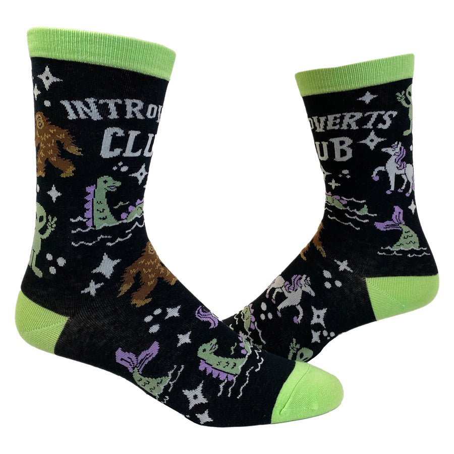 Funny Black Womens Introverts Club Sock Nerdy Introvert Unicorn Tee