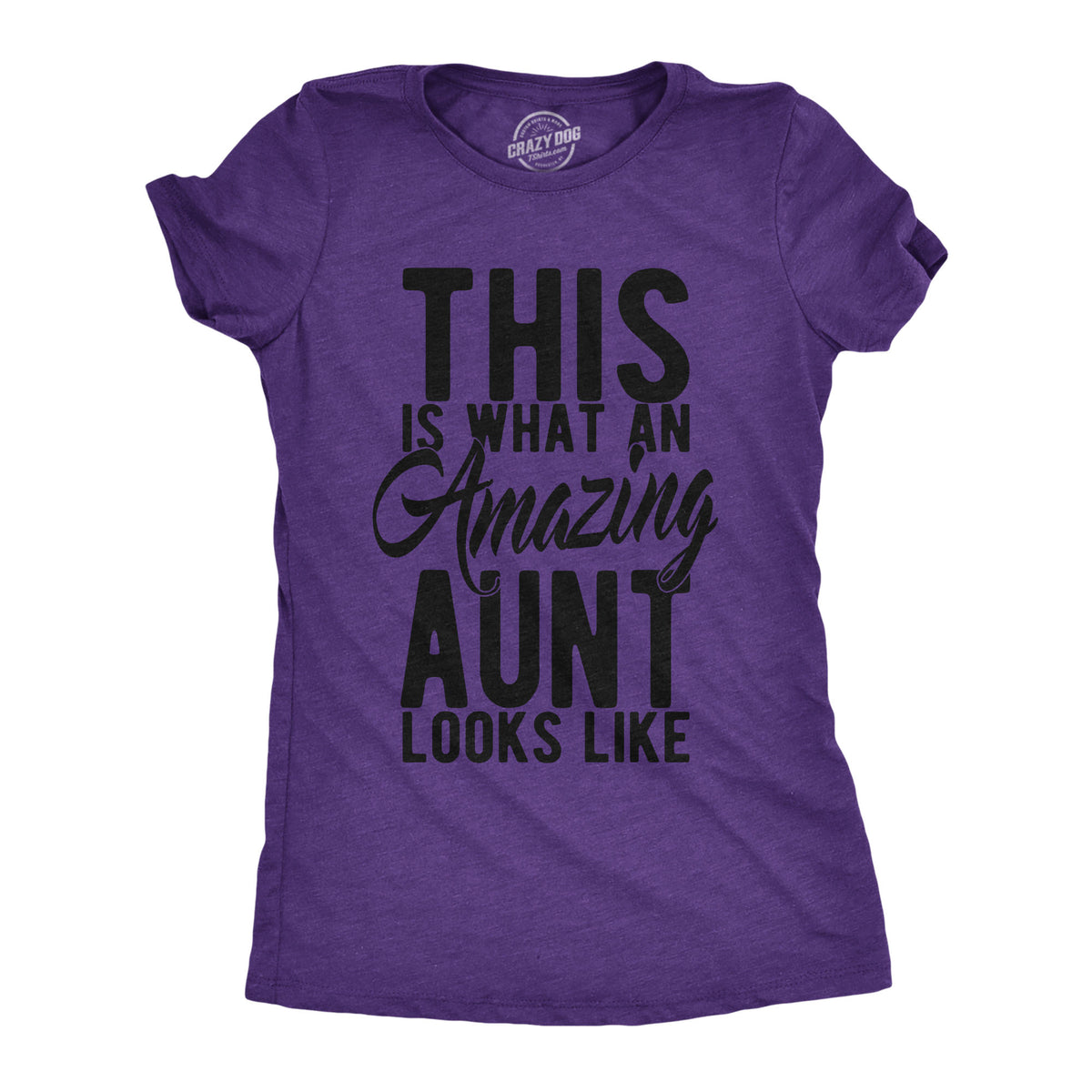 Funny Heather Purple - Amazing Aunt This Is What An Amazing Aunt Looks Like Womens T Shirt Nerdy Aunt Tee