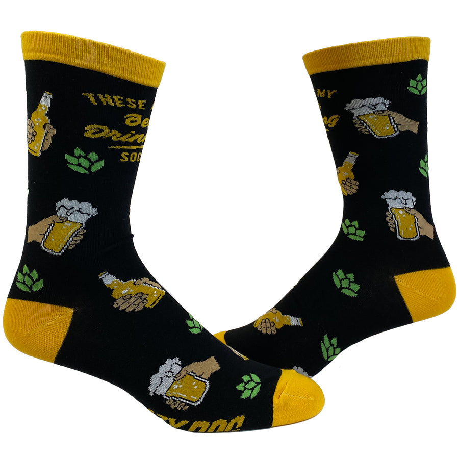 Funny Black Mens Beer Drinking Sock Nerdy Beer Tee