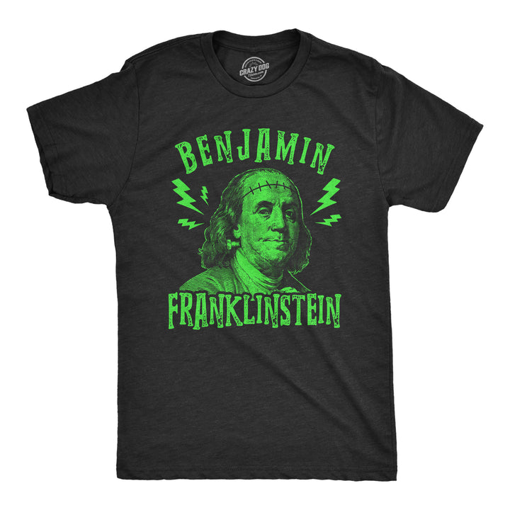 Funny Heather Black Benjamin Franklinstein Mens T Shirt Nerdy Halloween Political Tee