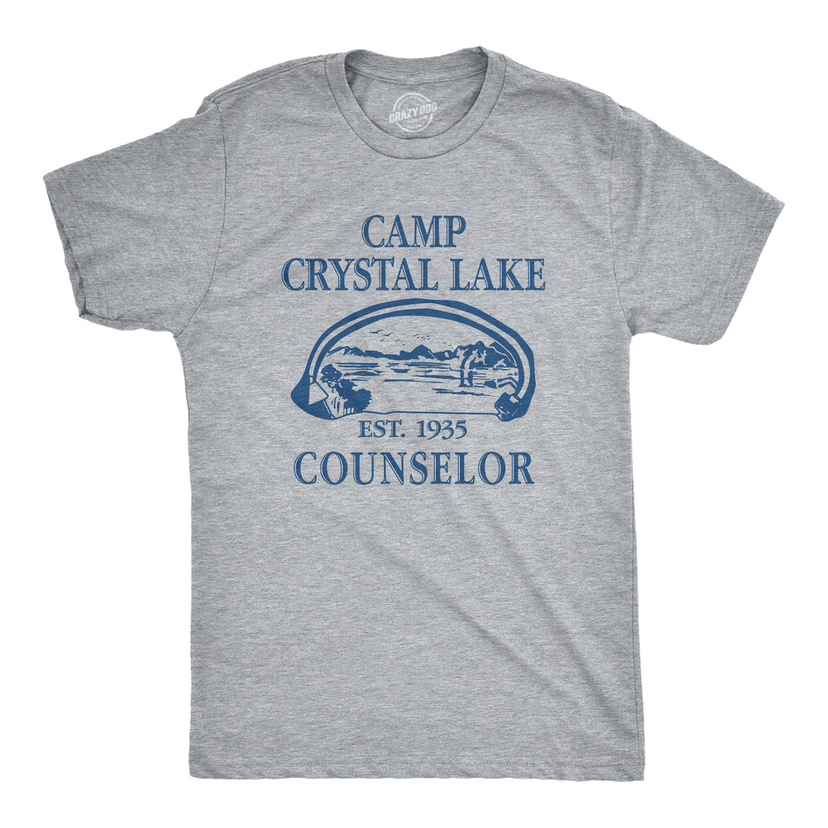 Funny Light Heather Grey Camp Crystal Lake Mens T Shirt Nerdy Halloween Tee